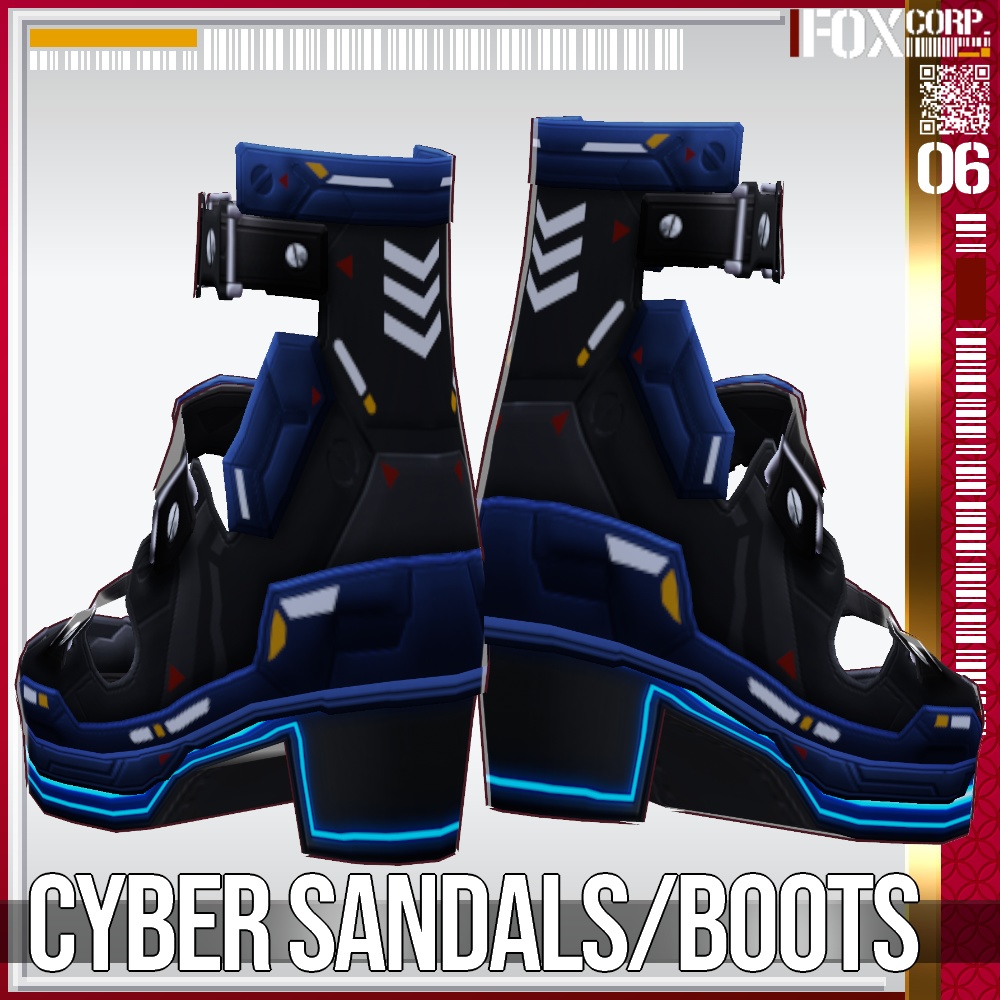 VRoid用 9*4色展開 サイバーサンダル / ブーツ - Cyber Sandals / Boots 9*4Colors