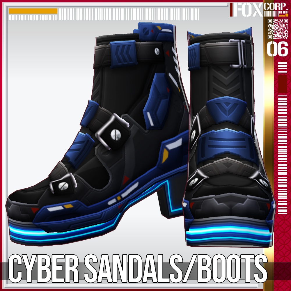 VRoid用 9*4色展開 サイバーサンダル / ブーツ - Cyber Sandals / Boots 9*4Colors