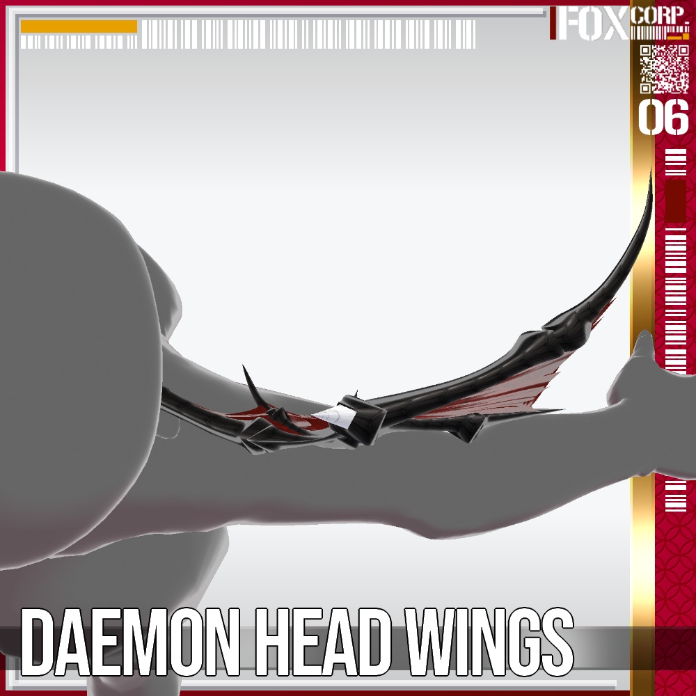 VRoid用 色調設定可能 悪魔の翼ヘアアクセサリー - Daemon Head Wings