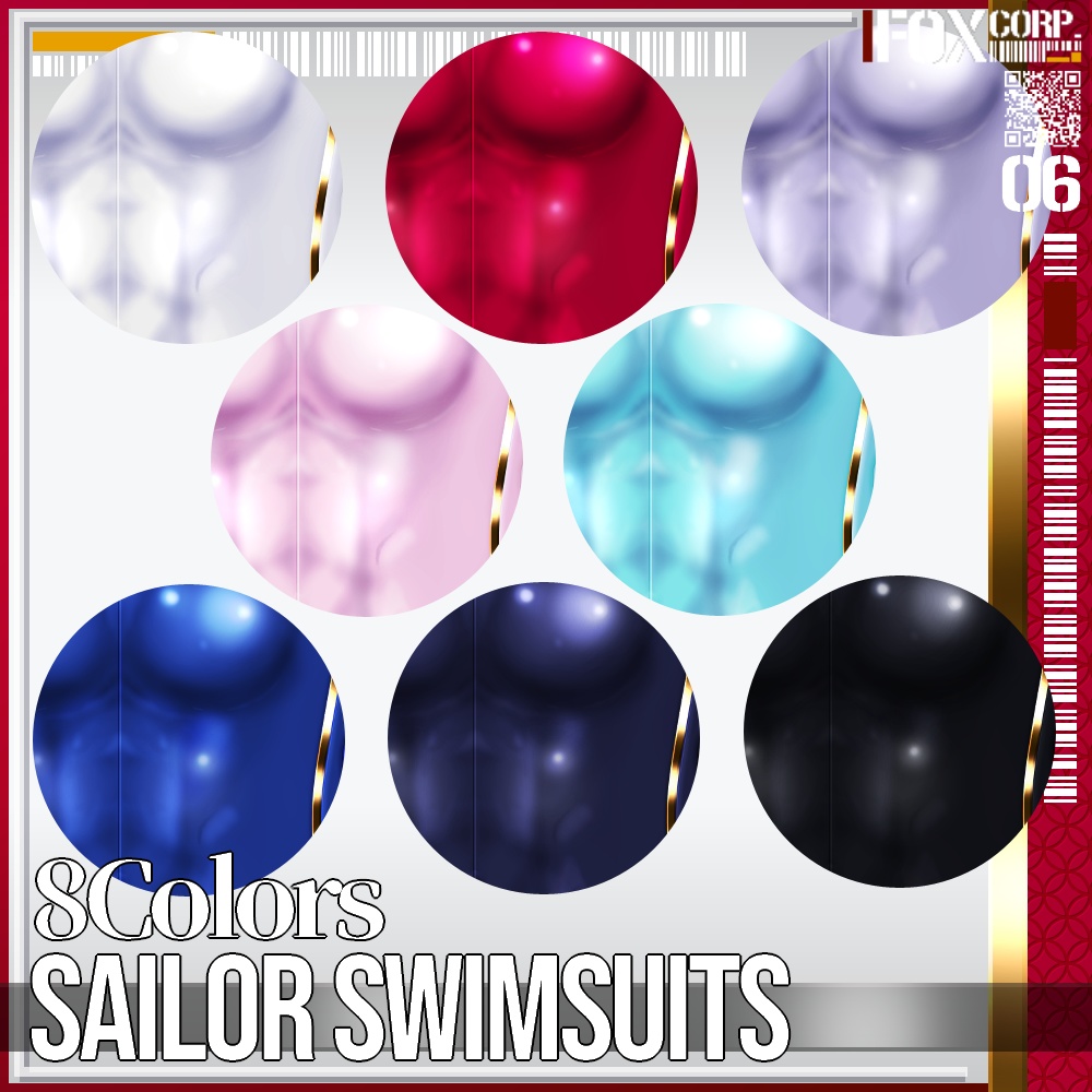 【新色追加!】VRoid用 8色展開 セーラー水着 - Sailor Swimsuits 8Colors