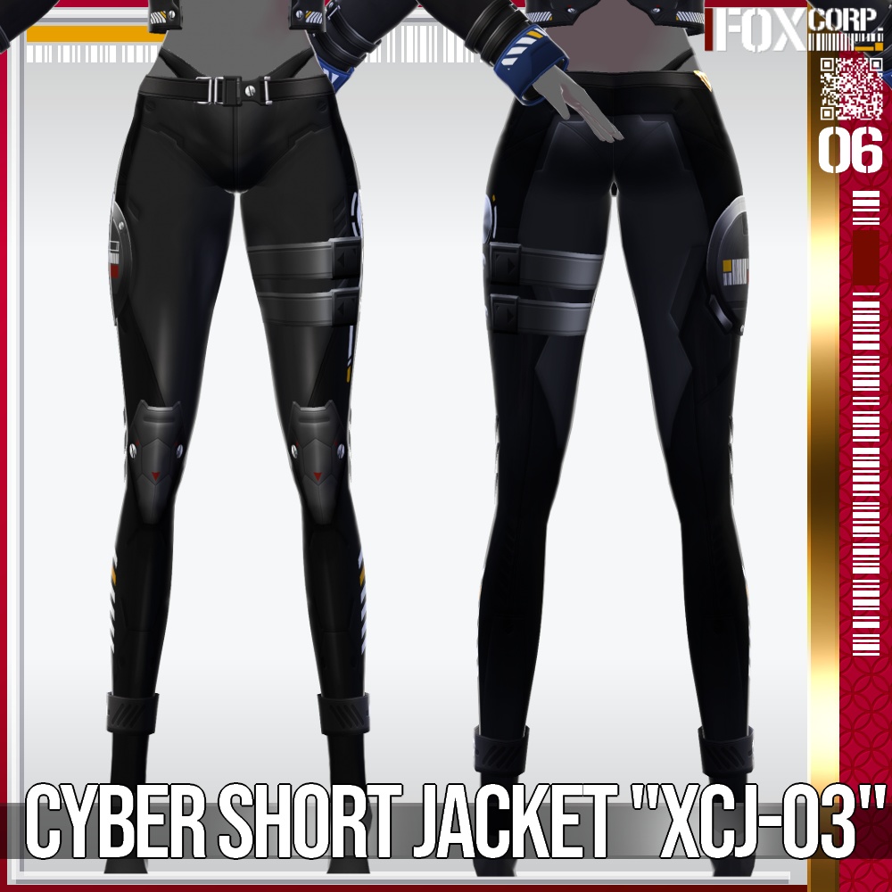 VRoid用 多色展開 サイバーショートジャケット "XCJ-03" - Cyber Short Jacket "XCJ-03"