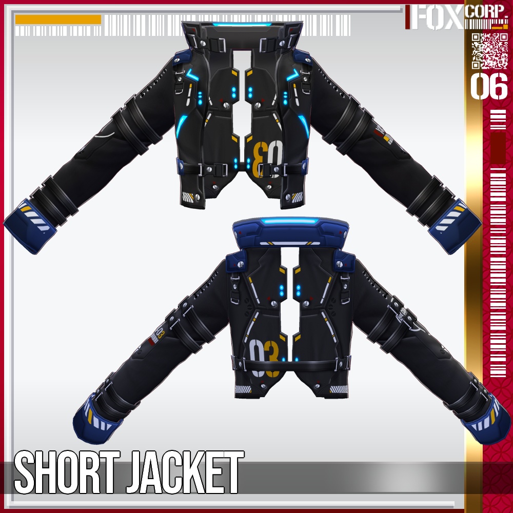 VRoid用 多色展開 サイバーショートジャケット "XCJ-03" - Cyber Short Jacket "XCJ-03"