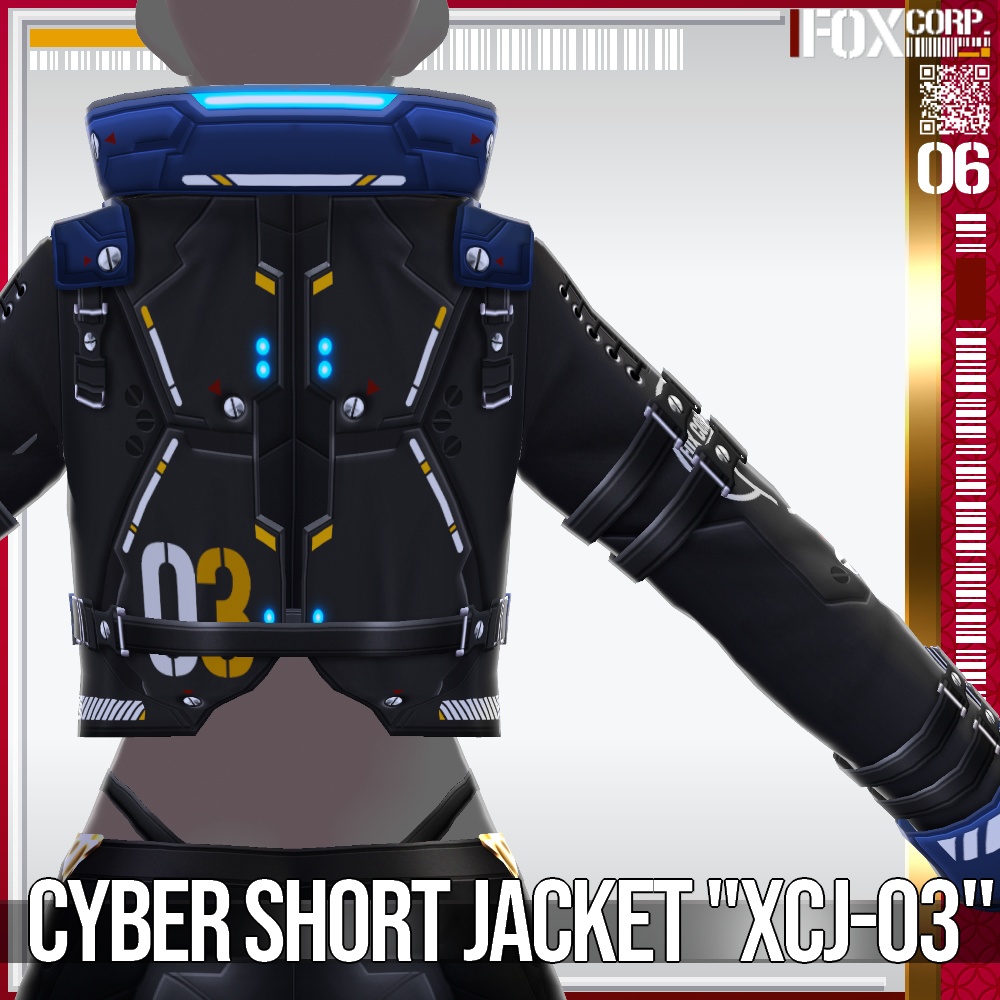 VRoid用 多色展開 サイバーショートジャケット "XCJ-03" - Cyber Short Jacket "XCJ-03"