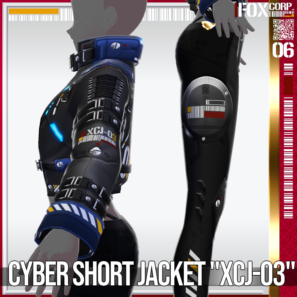 VRoid用 多色展開 サイバーショートジャケット "XCJ-03" - Cyber Short Jacket "XCJ-03"