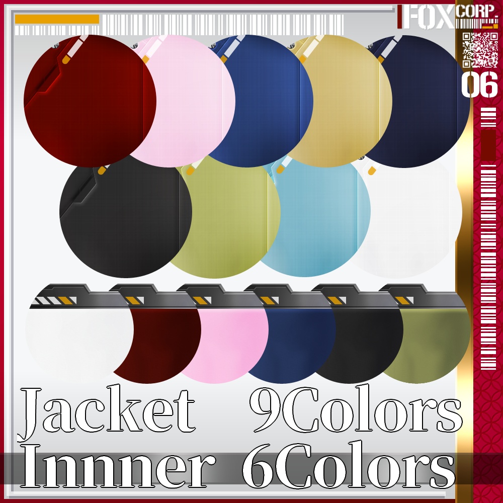 VRoid用 多色展開 サイバーショートジャケット "XCJ-03" - Cyber Short Jacket "XCJ-03"