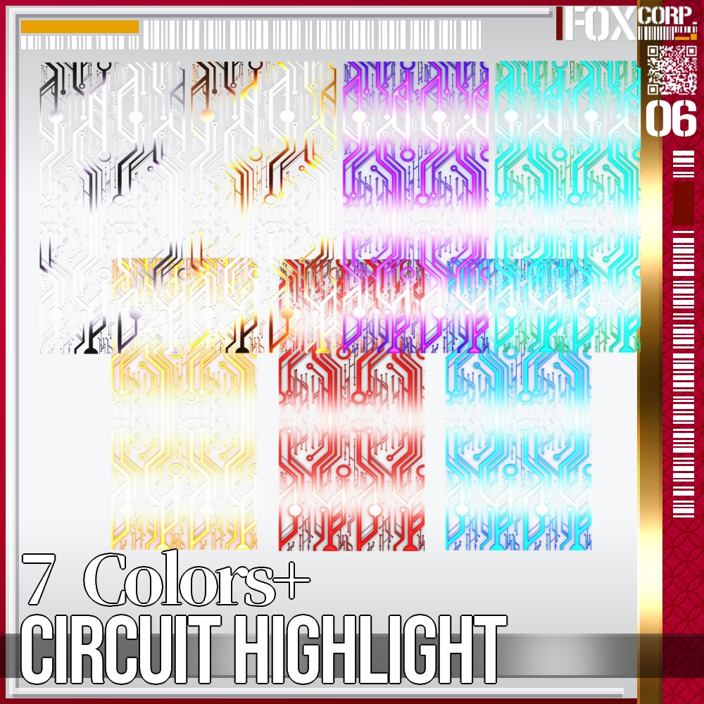 VRoid用 【光る!】色調変更可能 サーキットハイライト - Circuit Highlight