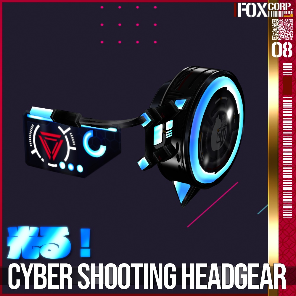 【光る!】VRoid用 3*6色展開 サイバーシューティングヘッドギア - Cyber Shooting Headgear 3*6Colors