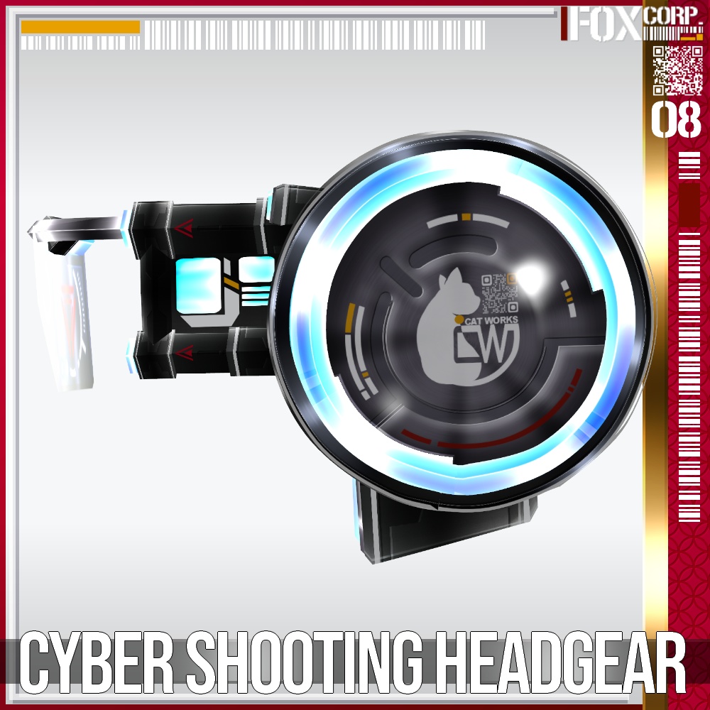 【光る!】VRoid用 3*6色展開 サイバーシューティングヘッドギア - Cyber Shooting Headgear 3*6Colors