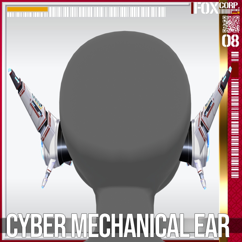 【光る!】VRoid用 9*6色展開 サイバーメカ耳/ヘッドギア - Cyber Mechanical Ear/Headgear 9*6Colors