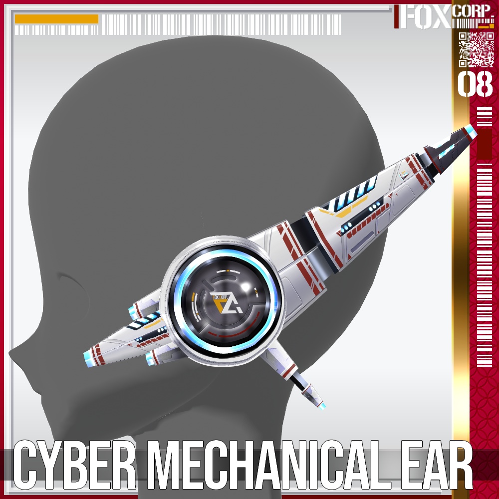 【光る!】VRoid用 9*6色展開 サイバーメカ耳/ヘッドギア - Cyber Mechanical Ear/Headgear 9*6Colors