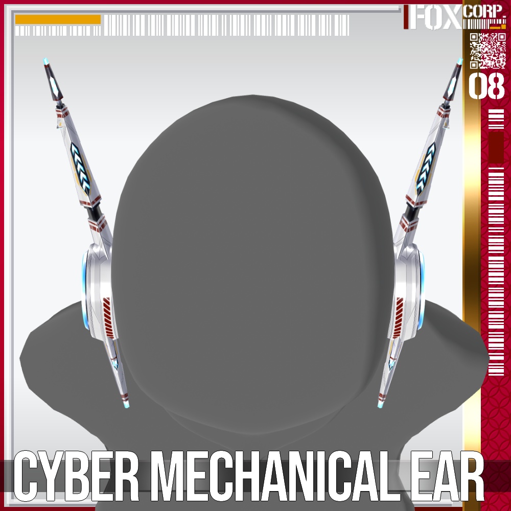 【光る!】VRoid用 9*6色展開 サイバーメカ耳/ヘッドギア - Cyber Mechanical Ear/Headgear 9*6Colors