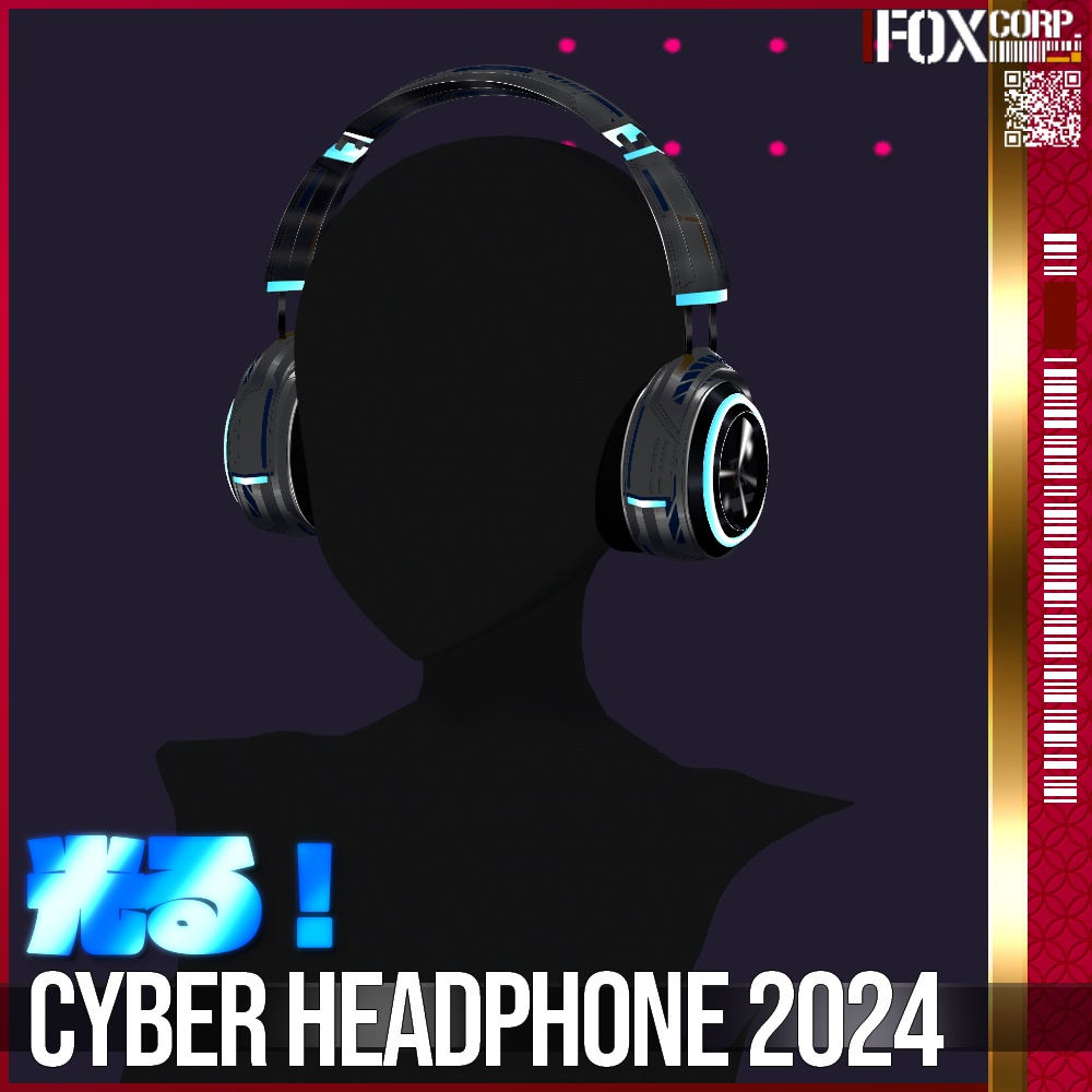 【光る!】VRoid用 8*6色展開 サイバーヘッドホン2024 - Cyber Headphone 2024 8*6Colors