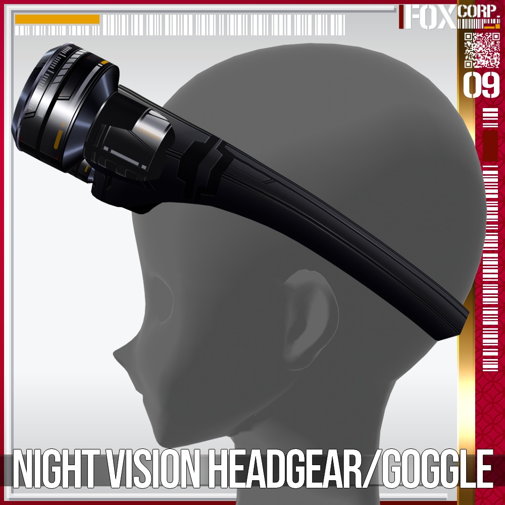 【光る!】VRoid用 8*6色展開 サイバー暗視ヘッドギア/ゴーグル - Cyber Night Vision Headgear/Goggle 8*6Colors