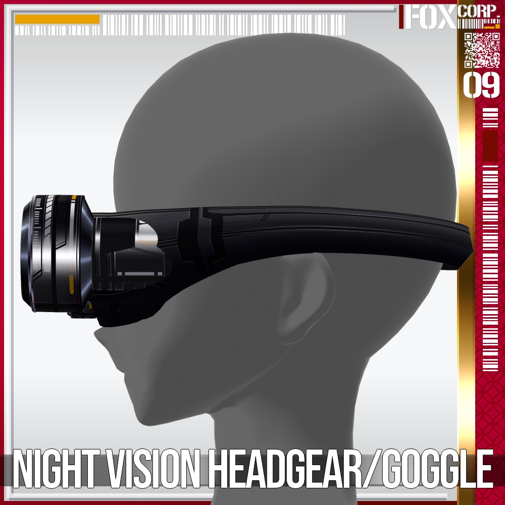 【光る!】VRoid用 8*6色展開 サイバー暗視ヘッドギア/ゴーグル - Cyber Night Vision Headgear/Goggle 8*6Colors