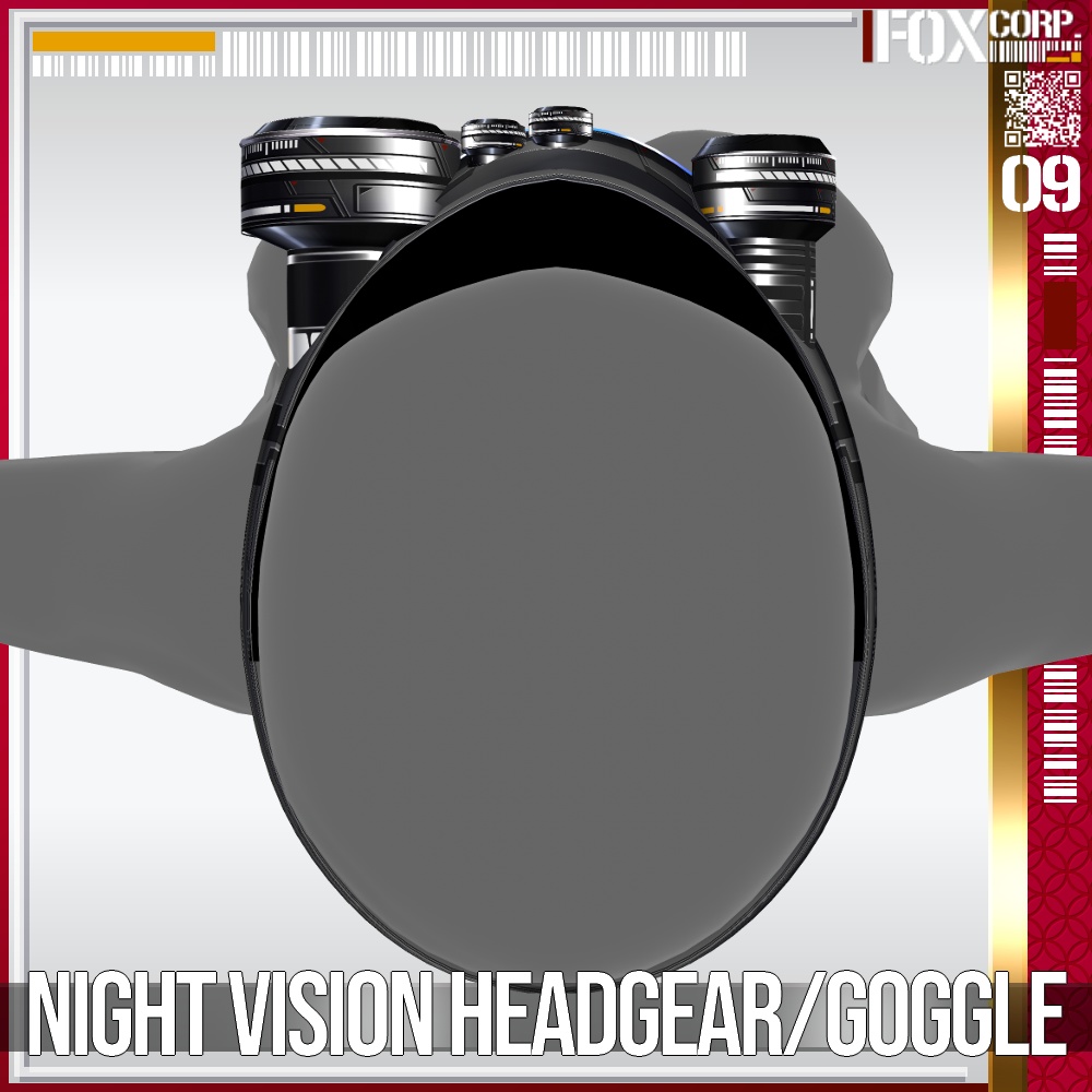 【光る!】VRoid用 8*6色展開 サイバー暗視ヘッドギア/ゴーグル - Cyber Night Vision Headgear/Goggle 8*6Colors