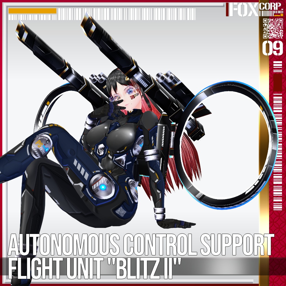 【光る!】Vroid用 5*6Colors 自立制御支援飛行ユニット "ブリッツ弐式" - Autonomous Control Support Flight Unit "Blitz II"