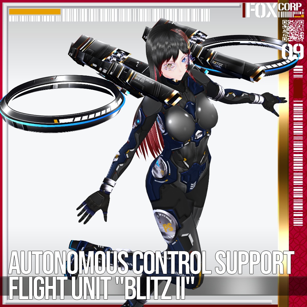 【光る!】Vroid用 5*6Colors 自立制御支援飛行ユニット "ブリッツ弐式" - Autonomous Control Support Flight Unit "Blitz II"