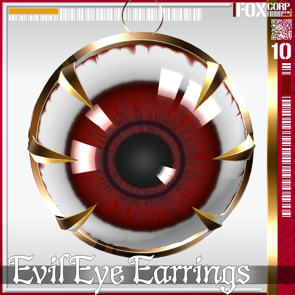 【光る!】VRoid用 6色展開 イービルアイ イヤリング - Evil Eye Earrings 6Colors