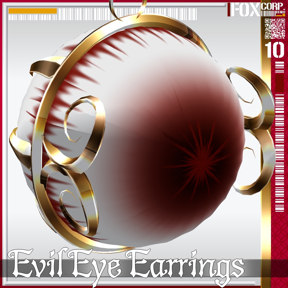 【光る!】VRoid用 6色展開 イービルアイ イヤリング - Evil Eye Earrings 6Colors