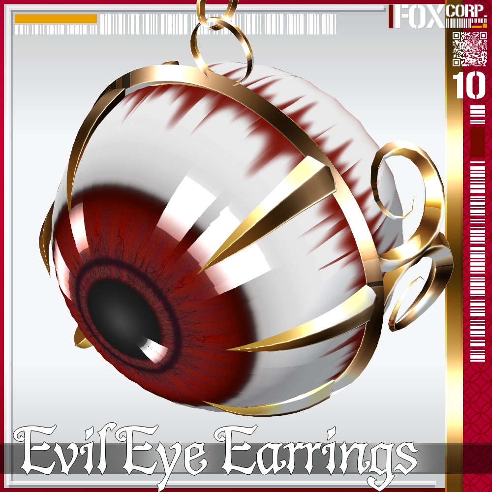 【光る!】VRoid用 6色展開 イービルアイ イヤリング - Evil Eye Earrings 6Colors