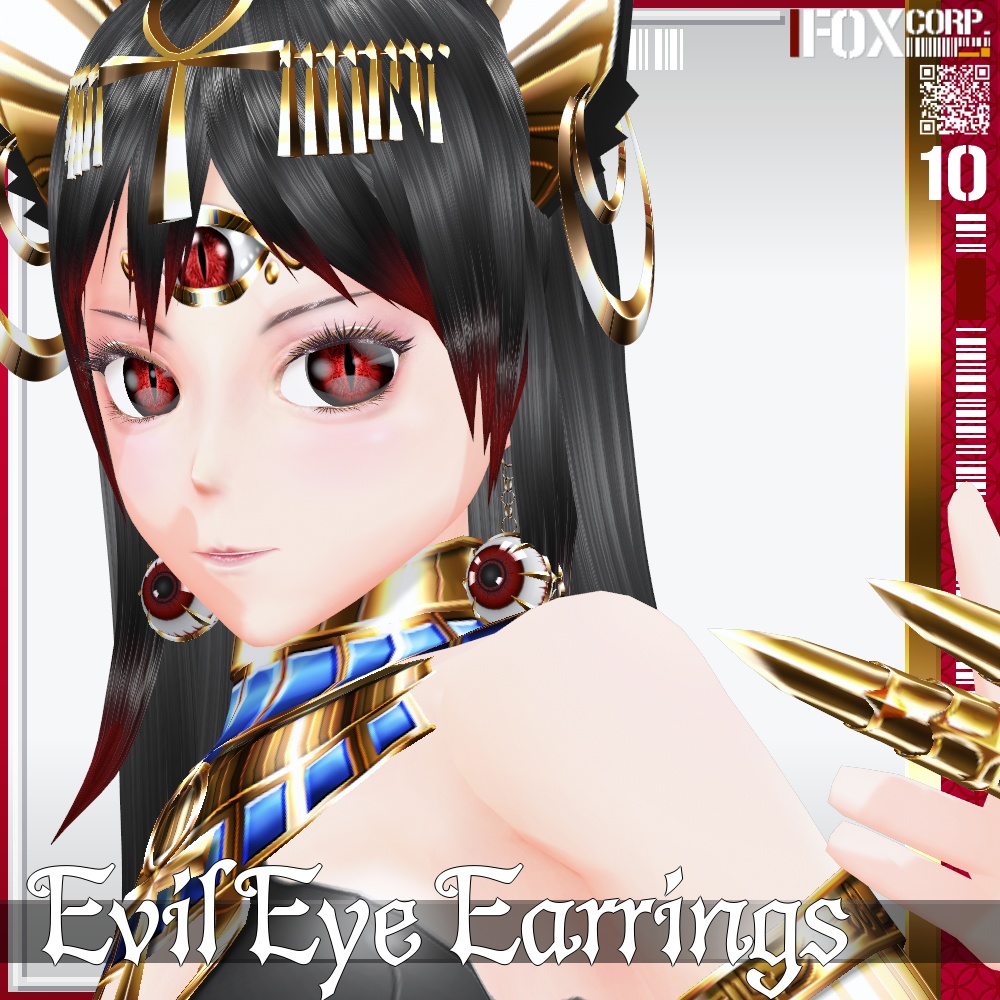 【光る!】VRoid用 6色展開 イービルアイ イヤリング - Evil Eye Earrings 6Colors
