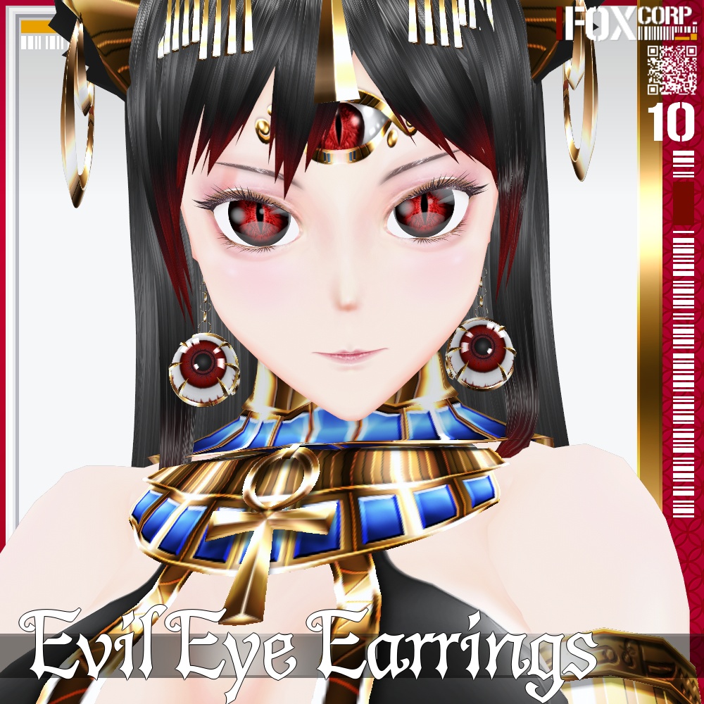 【光る!】VRoid用 6色展開 イービルアイ イヤリング - Evil Eye Earrings 6Colors