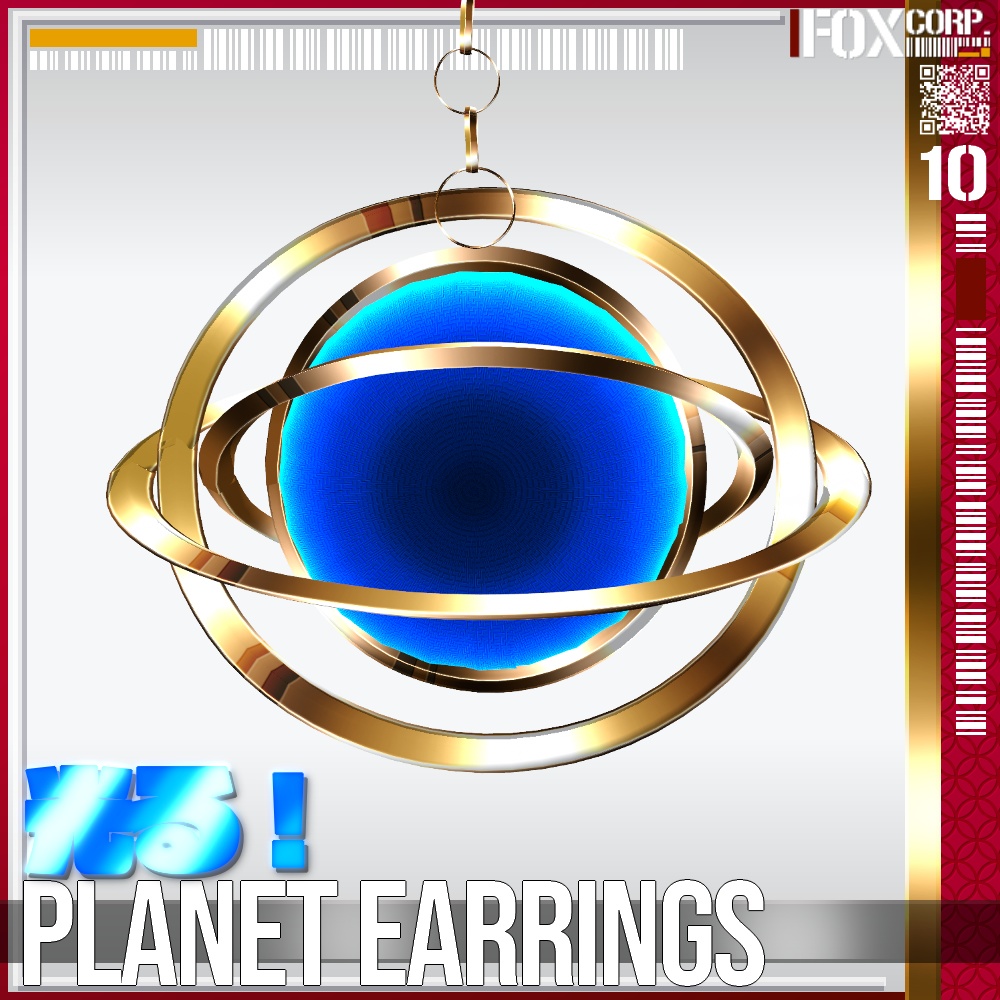 【光る!】VRoid用 8色展開 プラネットイヤリング - Planet Earrings 8Colors