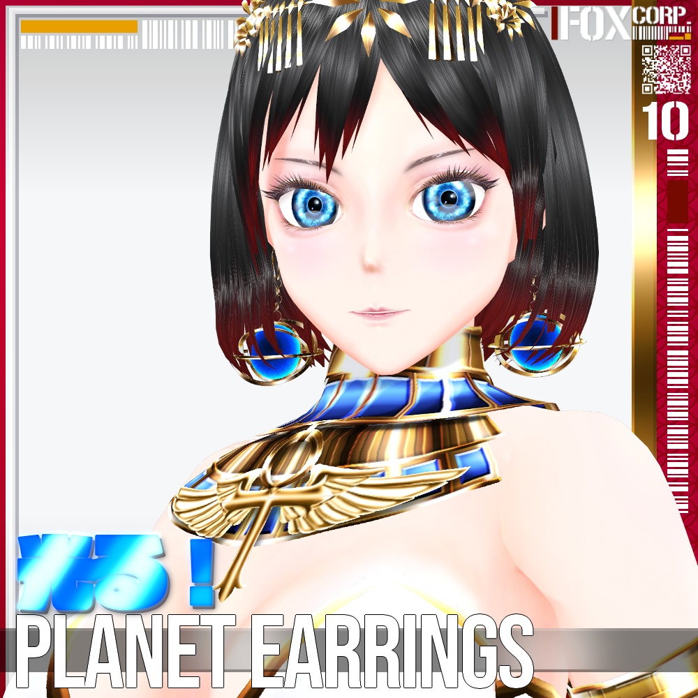 【光る!】VRoid用 8色展開 プラネットイヤリング - Planet Earrings 8Colors