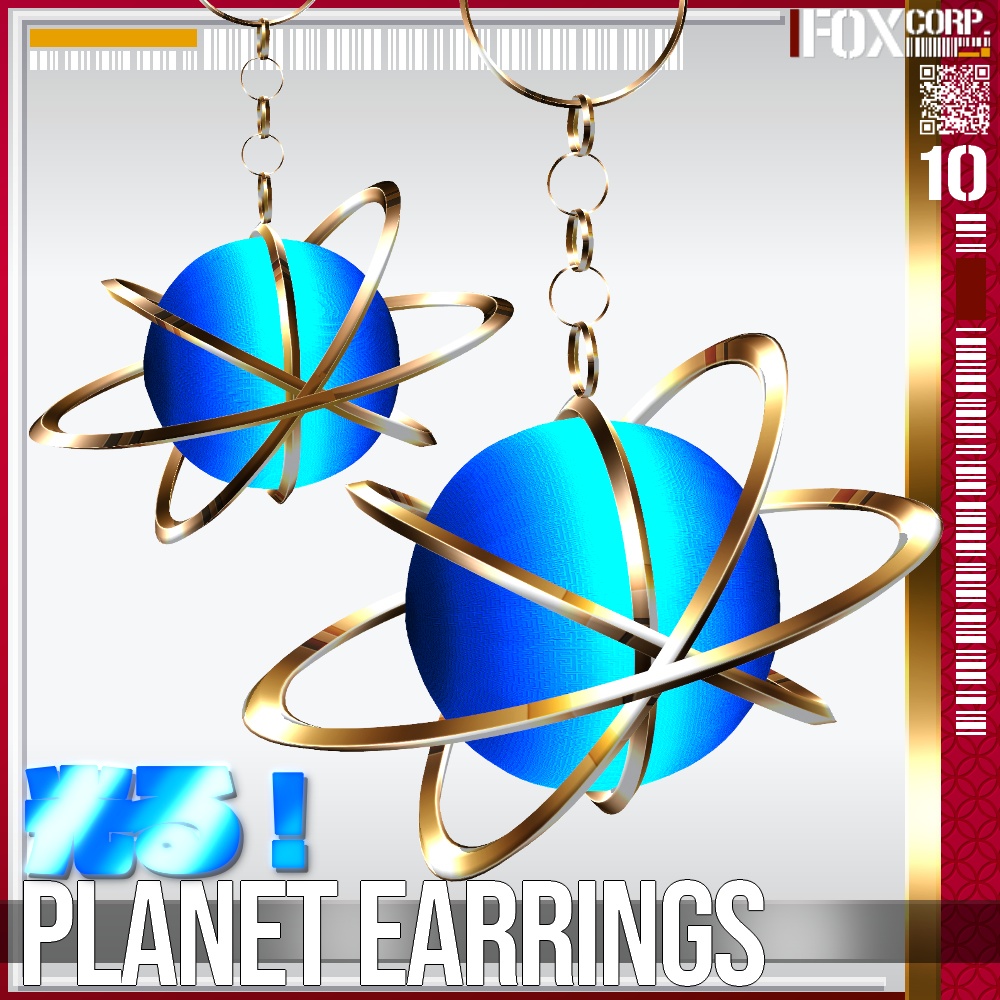 【光る!】VRoid用 8色展開 プラネットイヤリング - Planet Earrings 8Colors