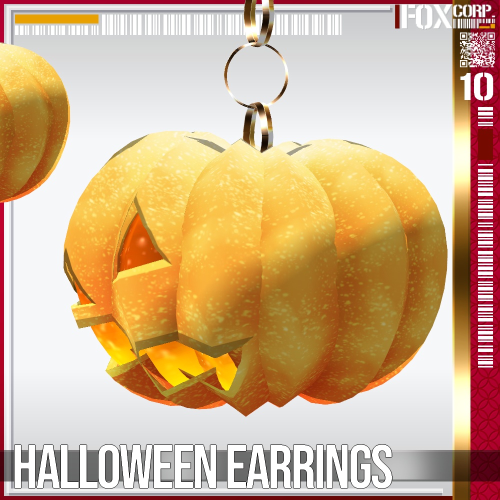 【光る!】VRoid用 発光5色 ハロウィンイヤリング - Halloween Earrings 5Colors