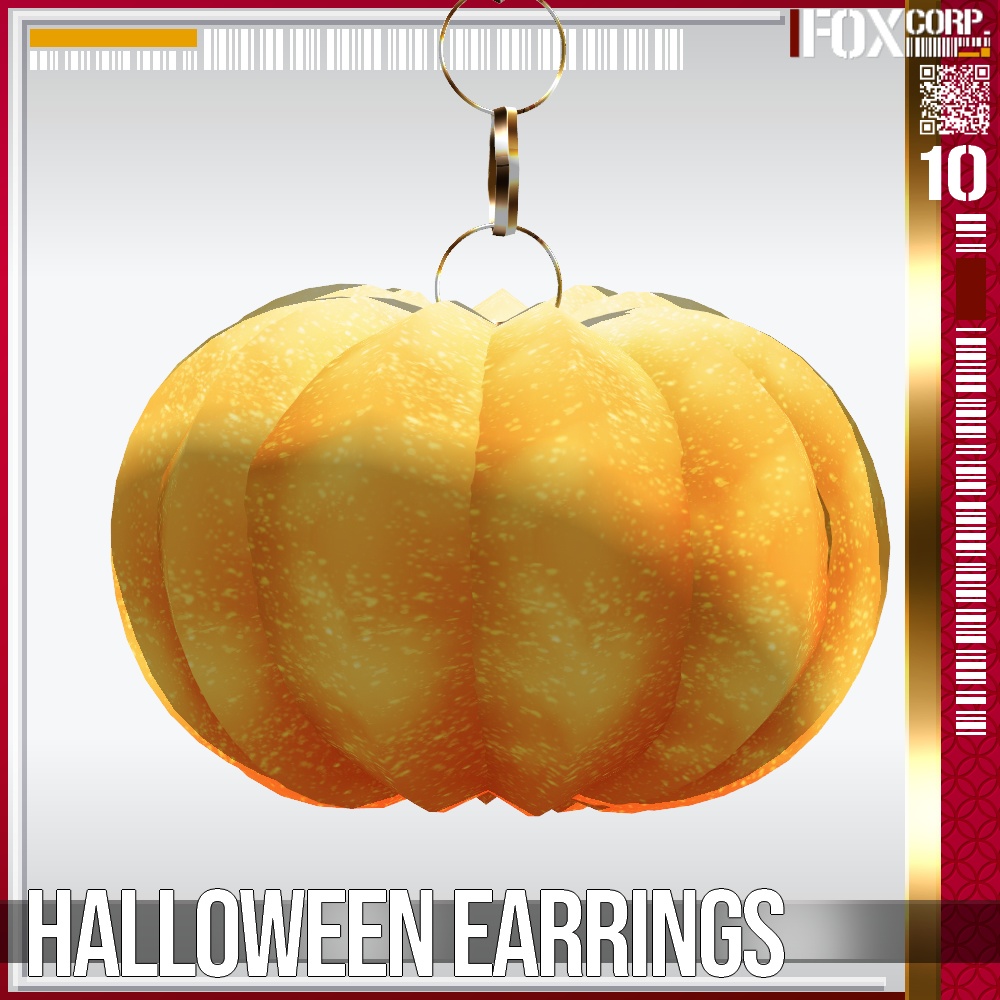 【光る!】VRoid用 発光5色 ハロウィンイヤリング - Halloween Earrings 5Colors