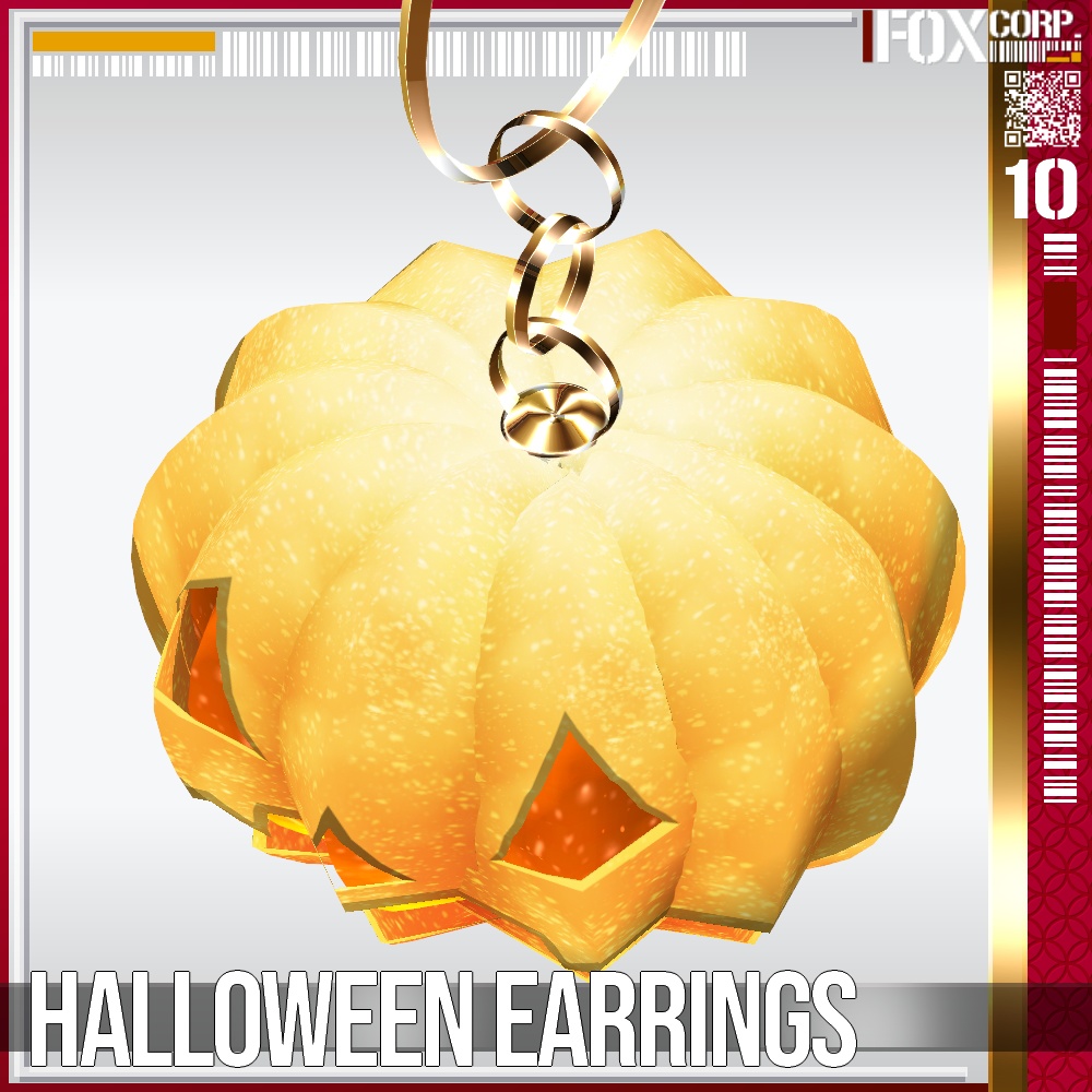 【光る!】VRoid用 発光5色 ハロウィンイヤリング - Halloween Earrings 5Colors
