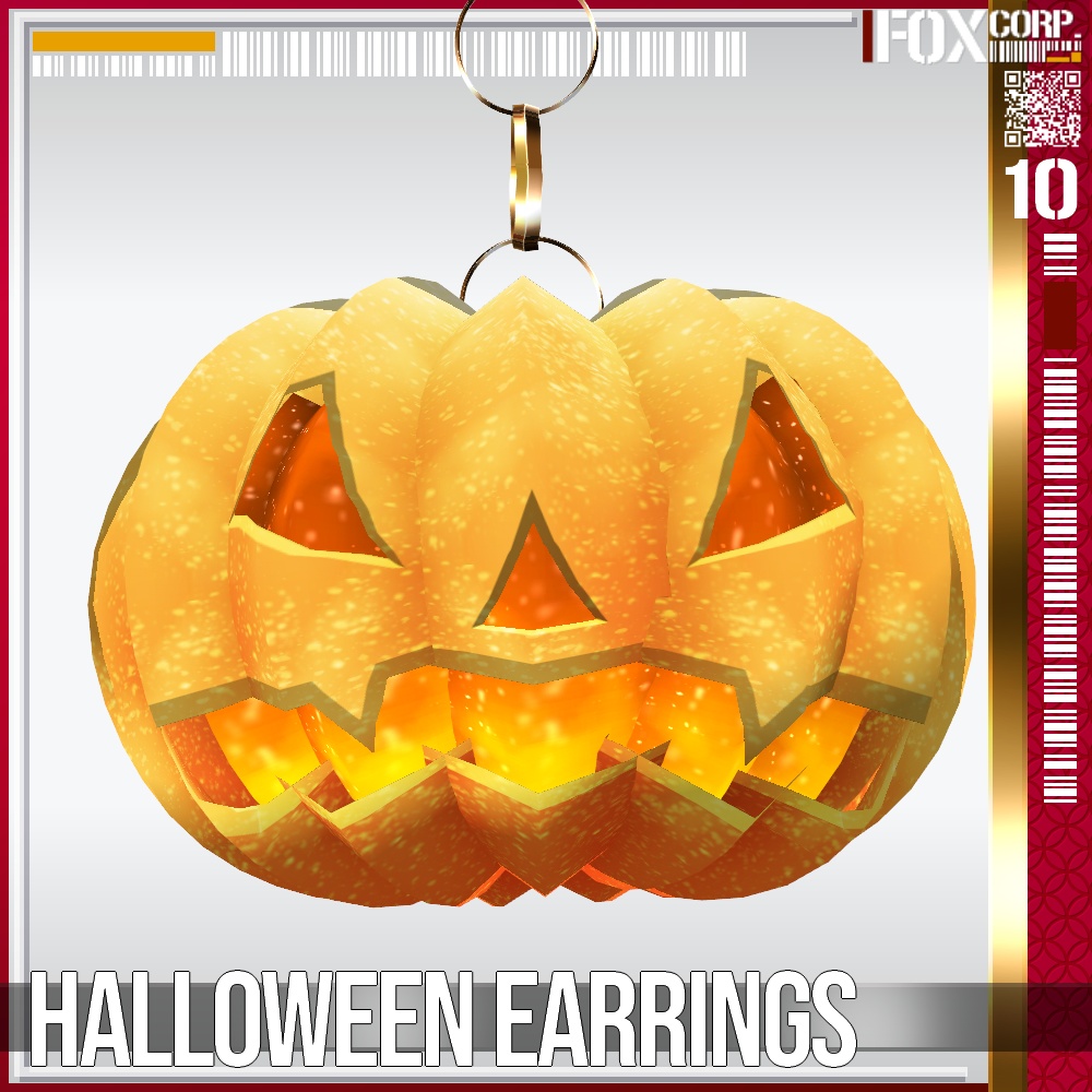 【光る!】VRoid用 発光5色 ハロウィンイヤリング - Halloween Earrings 5Colors