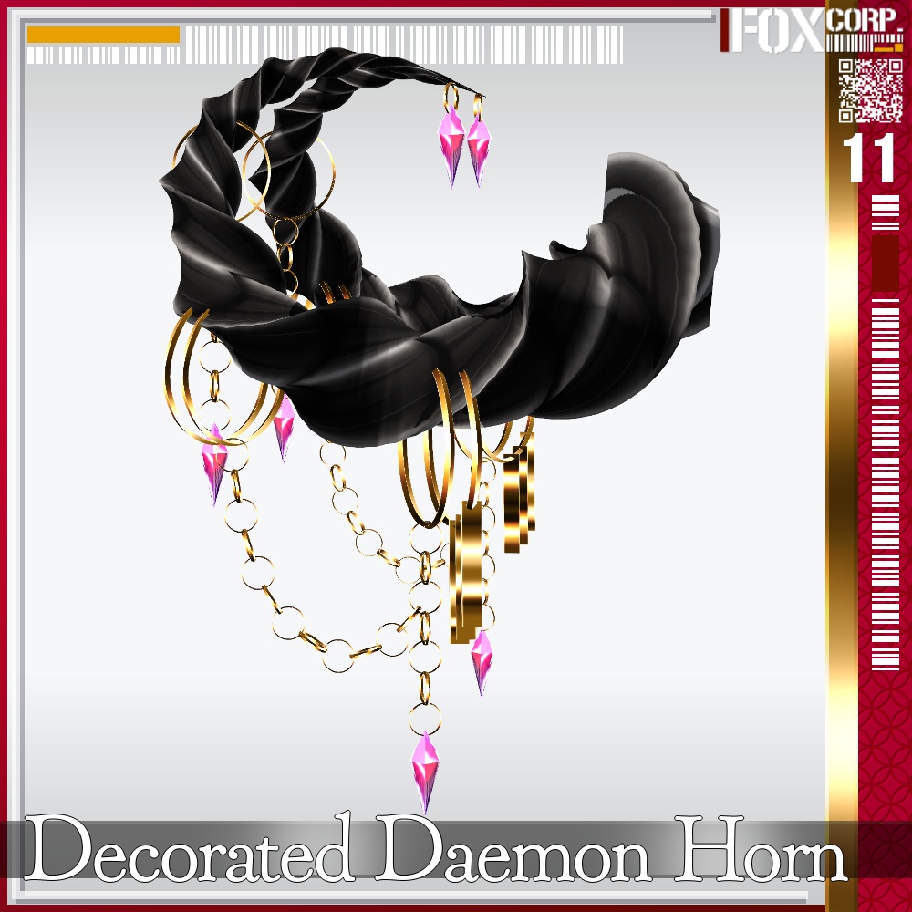 【光る!】VRoid用 多色展開 装飾付き悪魔/龍族の角 - Decorated Daemon/Dragon Horn