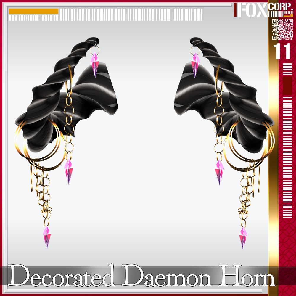 【光る!】VRoid用 多色展開 装飾付き悪魔/龍族の角 - Decorated Daemon/Dragon Horn