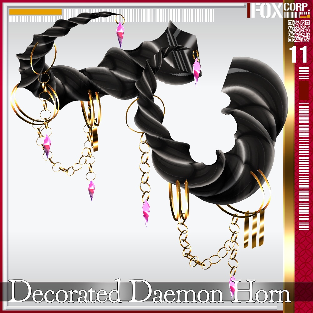 【光る!】VRoid用 多色展開 装飾付き悪魔/龍族の角 - Decorated Daemon/Dragon Horn