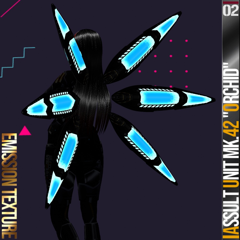 【光る!】VRoid用 10*6色展開 アサルトユニット MK.42 オーキッド - Assault Unit MK.42 "Orchid" 10*6Colors