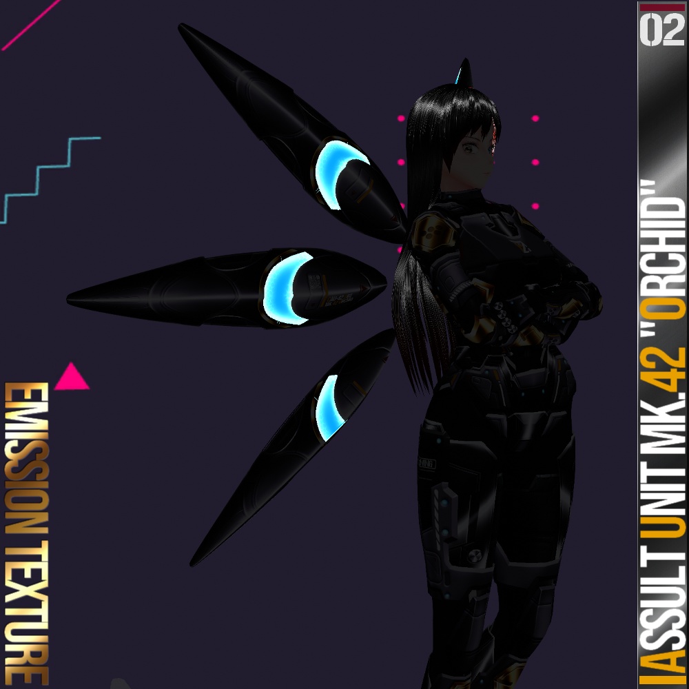 【光る!】VRoid用 10*6色展開 アサルトユニット MK.42 オーキッド - Assault Unit MK.42 "Orchid" 10*6Colors