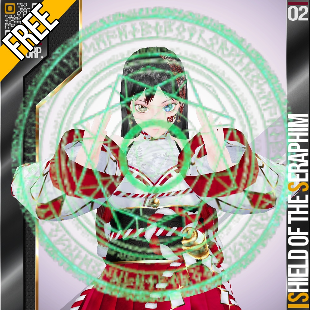 【FREE!】VRoid用 浮遊魔法陣 "セラフィムの盾" - Floating Magic Circle "Shield of the Seraphim"
