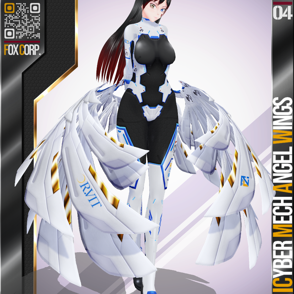 [XWear対応] VRoid用 8色展開 機械式天使・悪魔の羽根 - Cyber Mech Angel/Daemon Wings ...