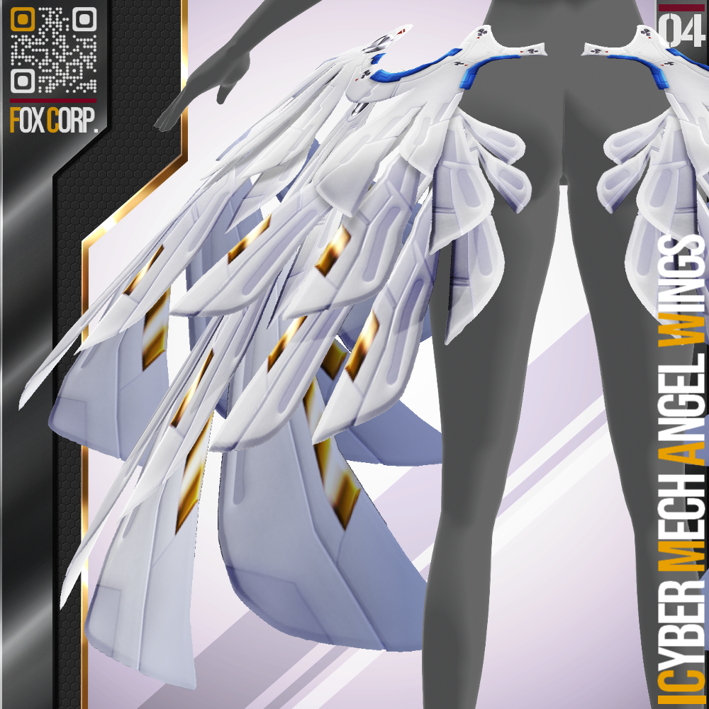 [XWear対応] VRoid用 8色展開 機械式天使・悪魔の羽根 - Cyber Mech Angel/Daemon Wings ...