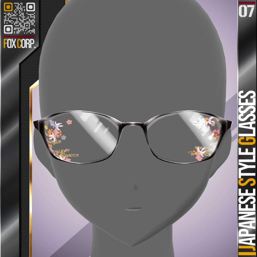VRoid用 多色展開 和柄眼鏡 - Japanese Style Glasses