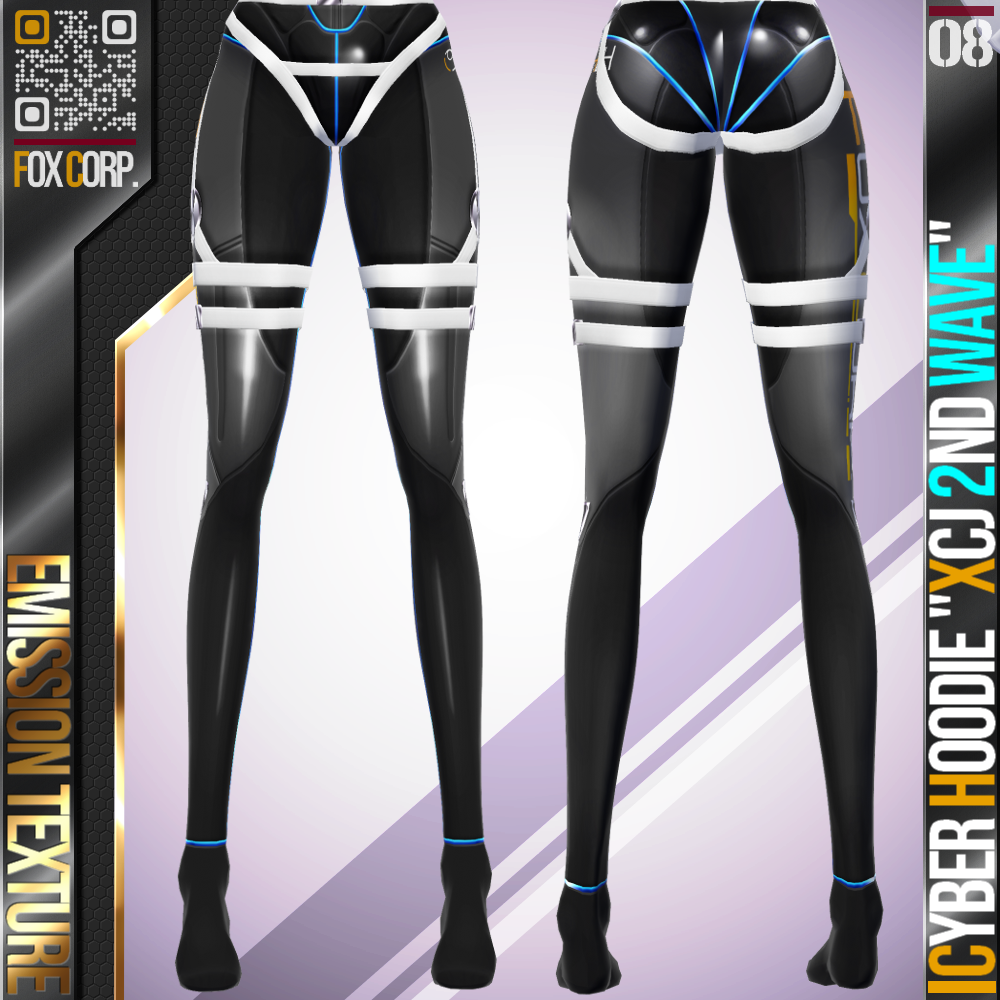 [XWear対応] [発光可能] VRoid用 多色展開 サイバーパーカー 