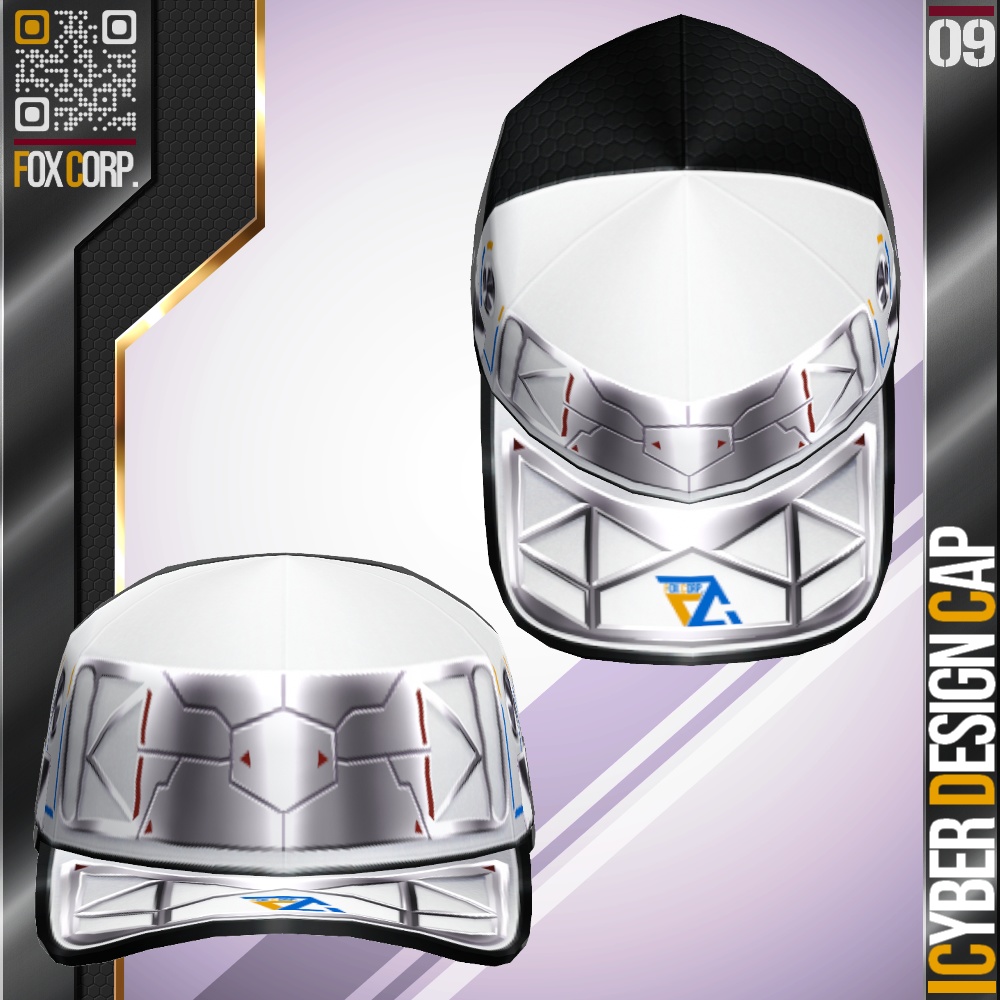 VRoid用 8色展開 サイバーデザインキャップ - Cyber Design Cap 8Colors