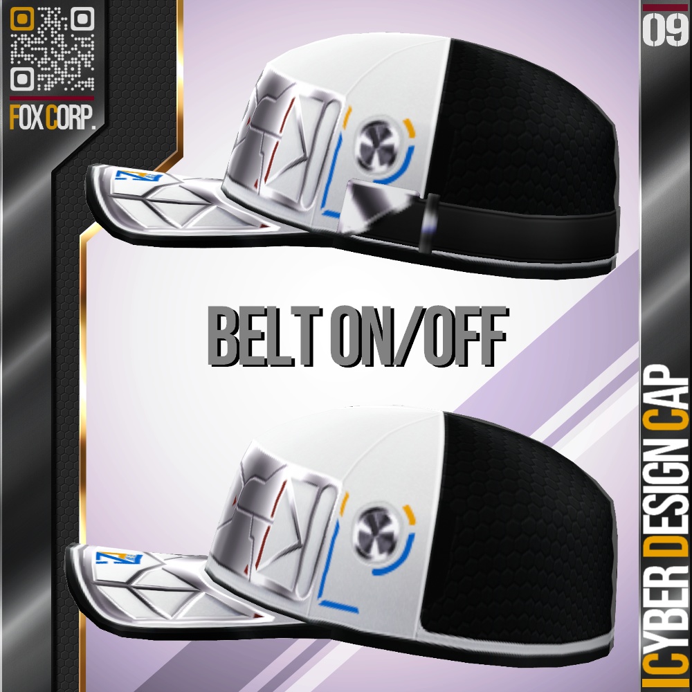 VRoid用 8色展開 サイバーデザインキャップ - Cyber Design Cap 8Colors