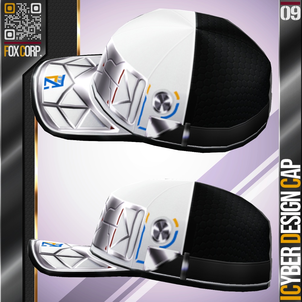 VRoid用 8色展開 サイバーデザインキャップ - Cyber Design Cap 8Colors