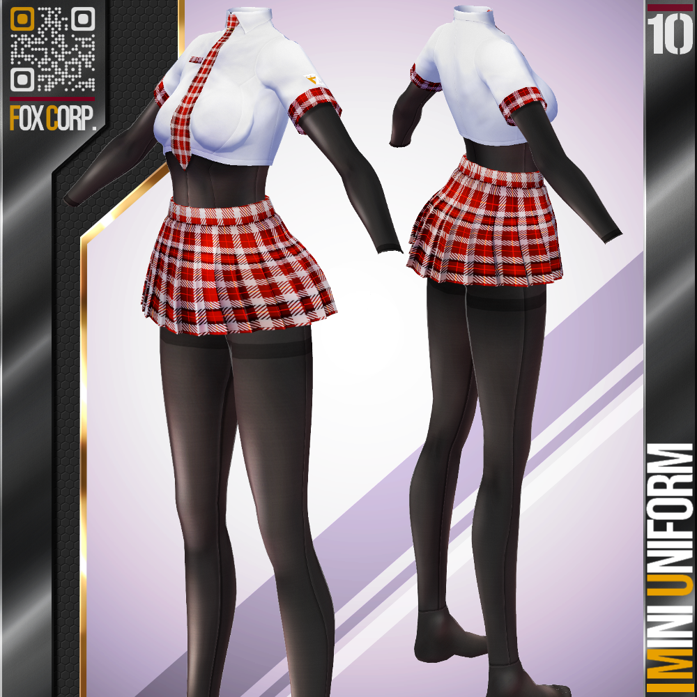 [XWear対応] VRoid用 9色展開 ミニユニフォーム - Mini Uniform 9Colors - Fox Corp. - BOOTH
