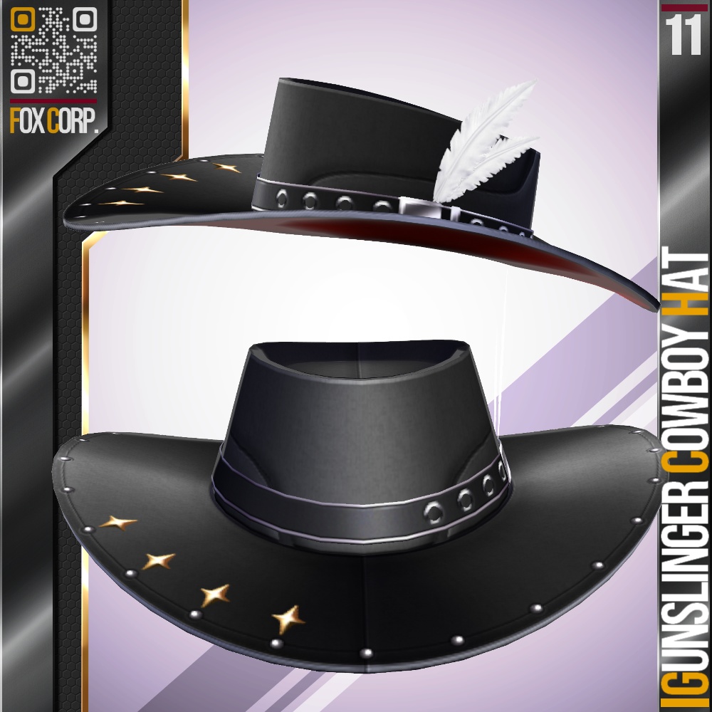 VRoid用 12色展開 ガンスリンガーウエスタンハット - Gunslinger Western Hat 12Colors