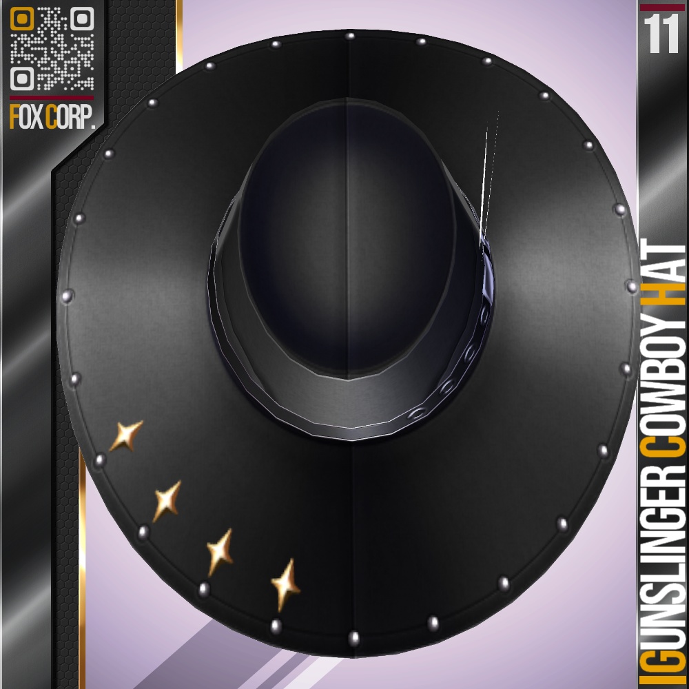 VRoid用 12色展開 ガンスリンガーウエスタンハット - Gunslinger Western Hat 12Colors
