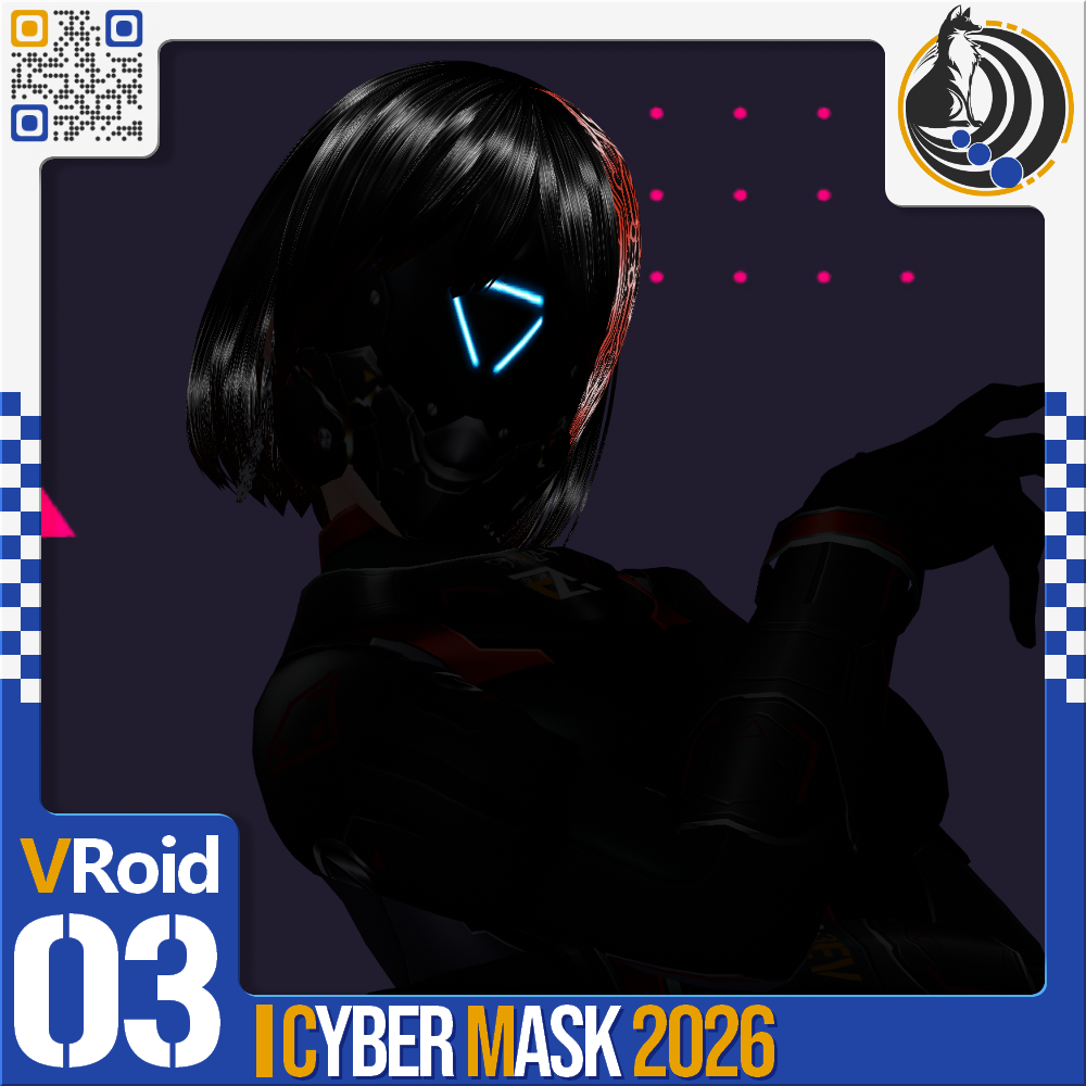 [発光可能] VRoid用 多色展開 サイバーマスク 2026 - Cyber Mask 2026 - Fox Corp. - BOOTH